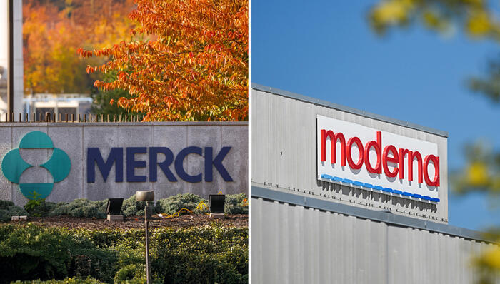 Moderna and Merck. 