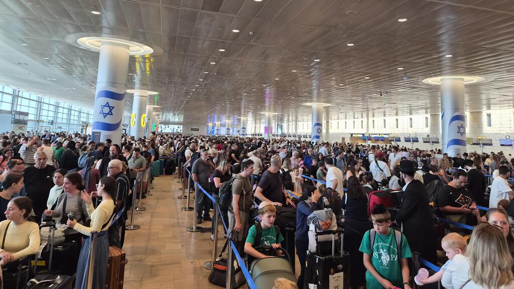 העומס בנתב"ג, ב-20 באוגוסט (צילום: שקד גרין ערבה) העומס בנתב"ג