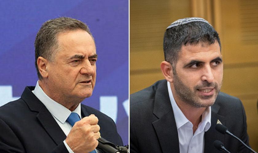 שלמה קרעי, ישראל כ"ץ (צילומים: אלכס קולומויסקי, טל שחר) שלמה קרעי, ישראל כ"ץ