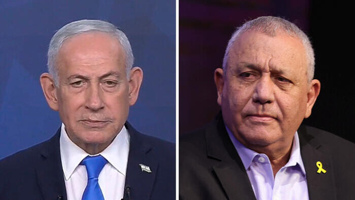 מימין  גדי איזנקוט ו בנימין נתניהו 