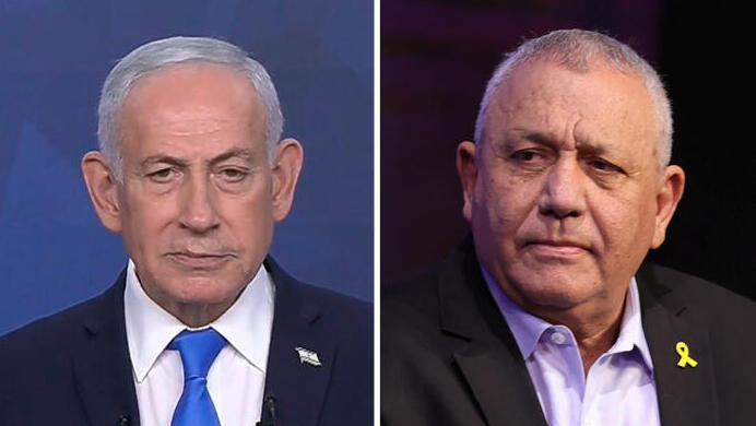 מימין  גדי איזנקוט ו בנימין נתניהו 