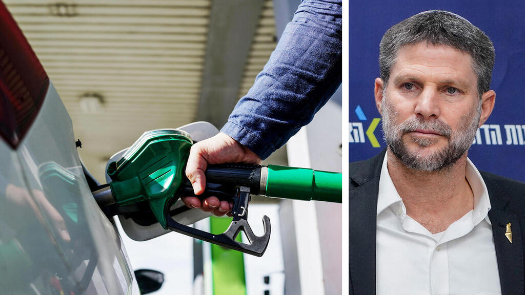 שר האוצר בצלאל סמוטריץ' לצד משאבת דלק (צילומים: שלו שלום, O. Kalacheva/Shutterstock) שר האוצר בצלאל סמוטריץ לצד משאבת דלק תחנת דלק