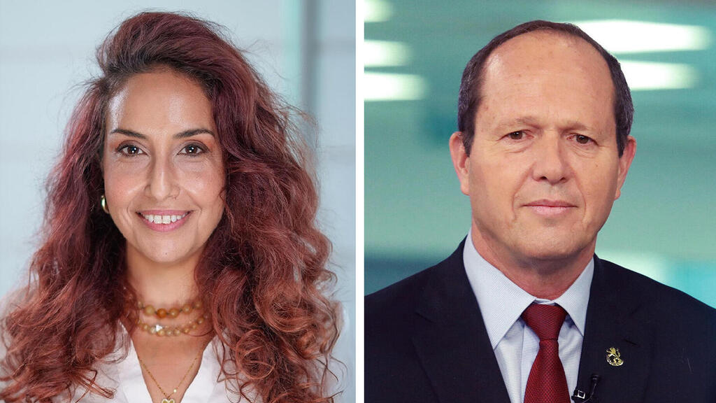 שר הכלכלה ניר ברקת וענבל הרסון מנכ"לית קרפור (צילומים: דנה קופל, מתוך אתר החברה ) מימין שר הכלכלה ניר ברקת ו ענבל הרסון מנכ"לית קרפור