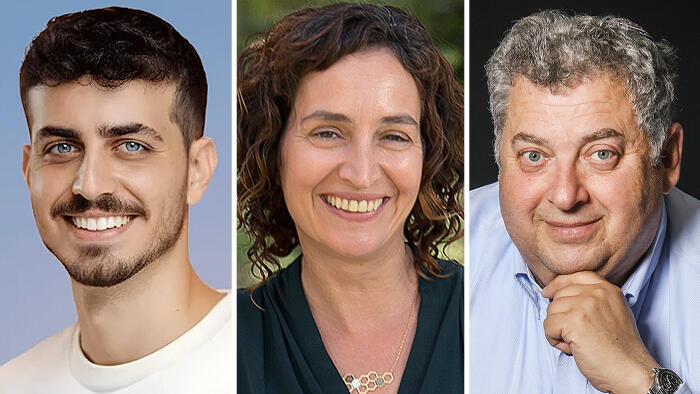 From right: Alan Feld, Eynat Gaz, and Amit Asraf. (Kobi Koenecks, Orel Cohen, Omer HaCohen, Tech1) מימין אלן פלד עינת גז ו עמית אסרף - Tech1