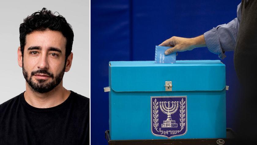 גיא טיטונוביץ', מייסד ומנכ"ל CHEQ, לצד קלפי בבחירות הקודמות