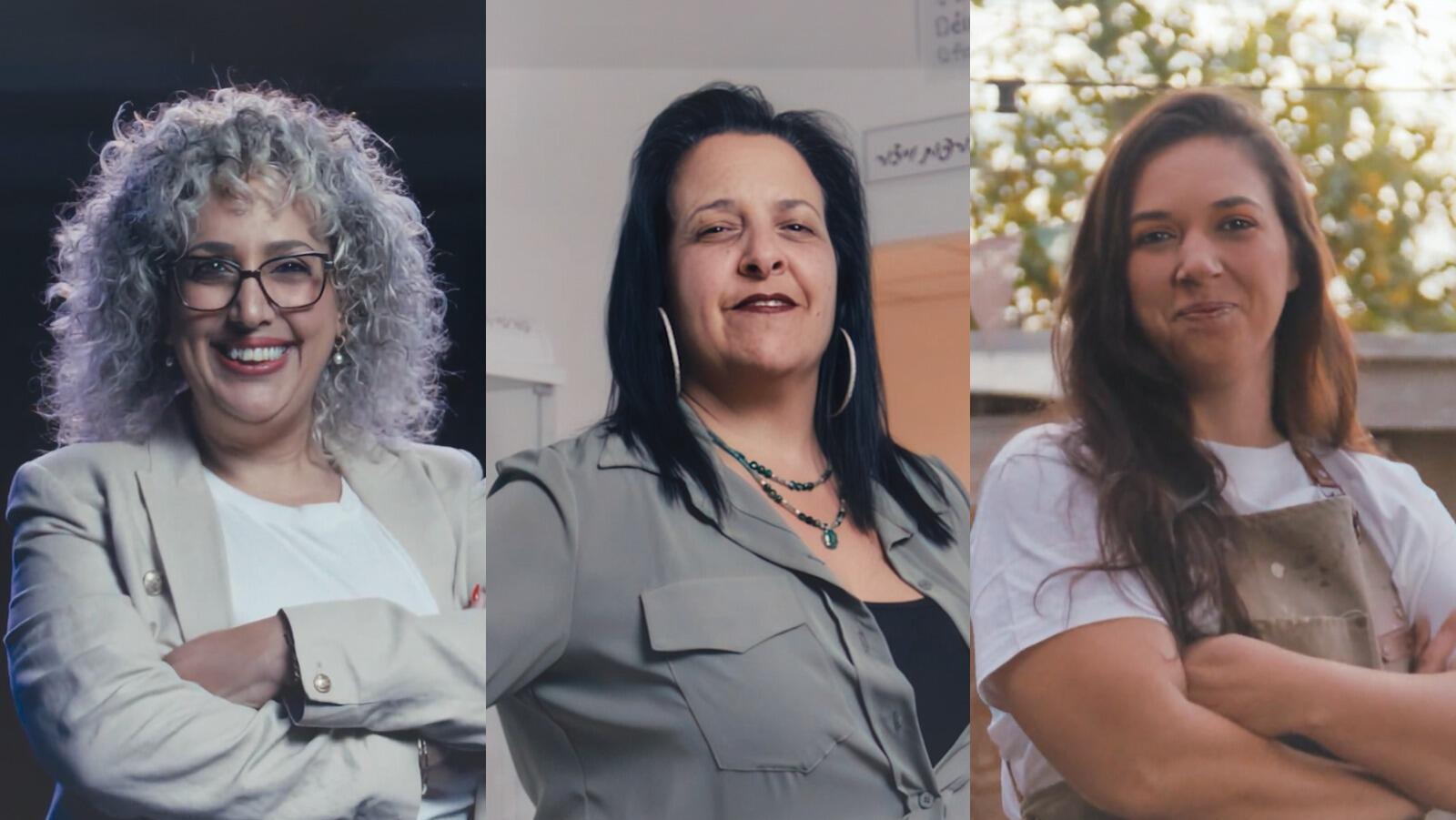 משמאל לימין: בר קדרנל, דיקלה כהן, דנה כהן 