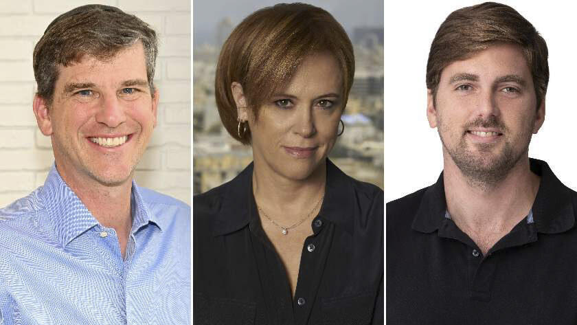 From right: Nadir Yizrael, Rakefet Russak-Aminoach, Michael Eisenberg (Ron Kedmi,Tech1) מימין נדיר יזרעאל רקפת רוסק עמינח מייקל אייזנברג TECH1