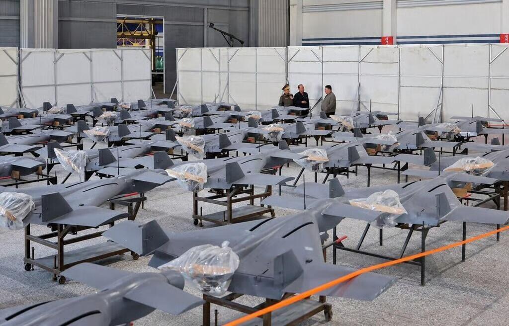Kim Jong Un examining North Korean drones. (Korean Central News Agency) North Korean drones