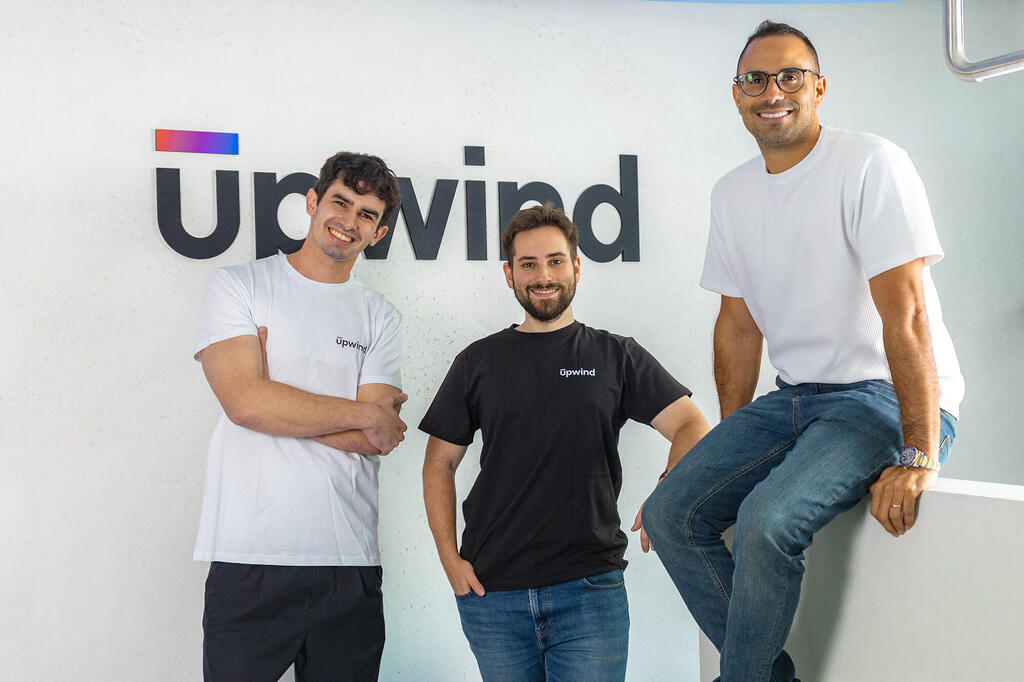Amiram Shachar (right) alongside Aegis founders Omri Limor and Saar Ankonina. (Photo: Omer Gueta) מימין עמירם שחר עמרי לימור ו סער אנקונינה מייסדי חברת הסייבר אפווינד Upwind