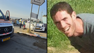 נריה לייטר לצד זירת הפיגוע