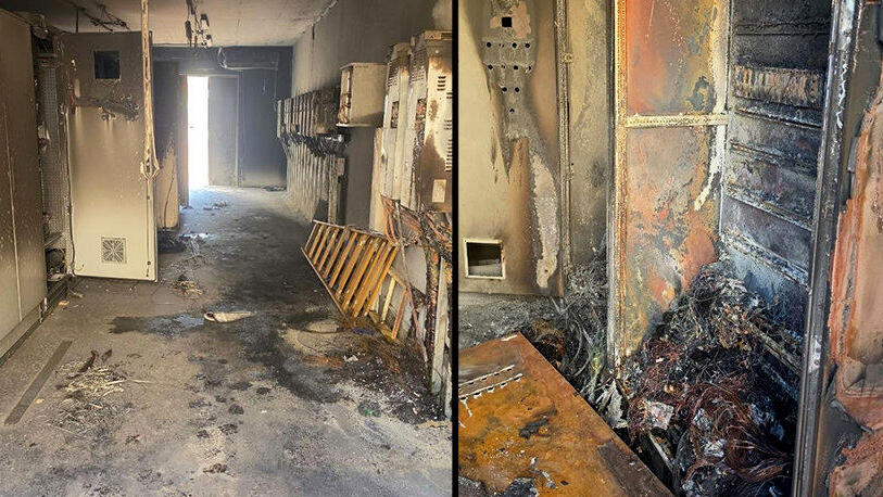 פרוטקשן נזק בעקבות שריפה בזדון של מטה שירות תאגיד המים נווה מדבר