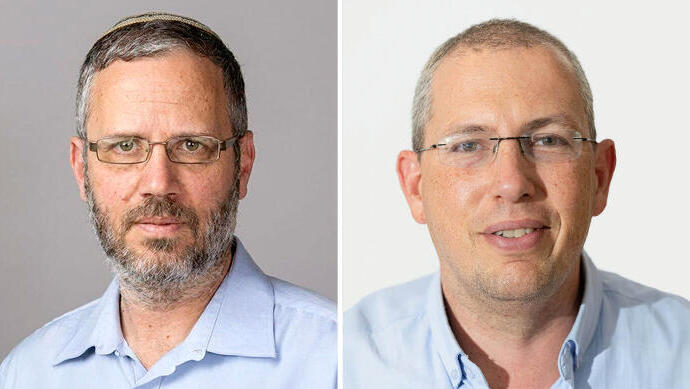 מנהל רשות המסים שי אהרונוביץ' (מימין) ומנכ"ל האוצר ישראל מלאכי (צילומים: אביחי סוחר משרד האוצר יריב כץ) מימין שי אהרונוביץ ו ישראל מלאכי