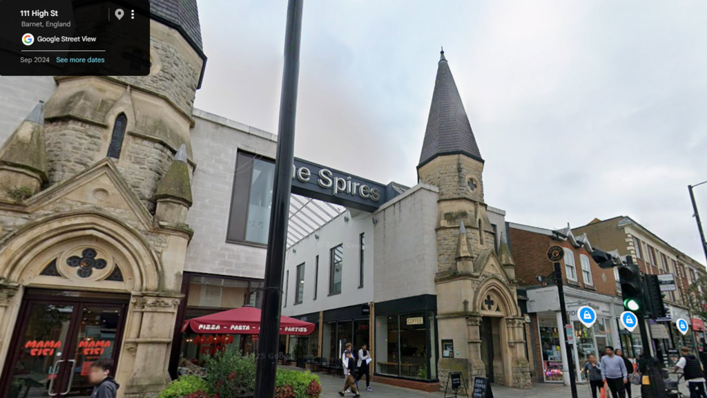 The Spires Barnet shopping center in North London. (Google Street View) The Spires Barnet shopping center in North London.