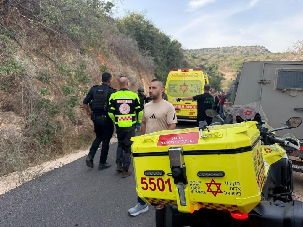 זירת הפיצוץ ברכס רמים (צילום: תיעוד מבצעי מד"א) זירת הפיצוץ ברכס רמים