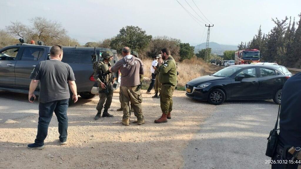 זירת הפיצוץ ברכס רמים (צילום: אביהו שפירא) זירת הפיצוץ ברכס רמים