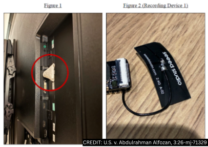 מכשיר הציטוט שהטמין העובד (צילום: FBI) מכשיר ציטוט מעקב ש הטמין עובד OPENAI במשרדי החברה