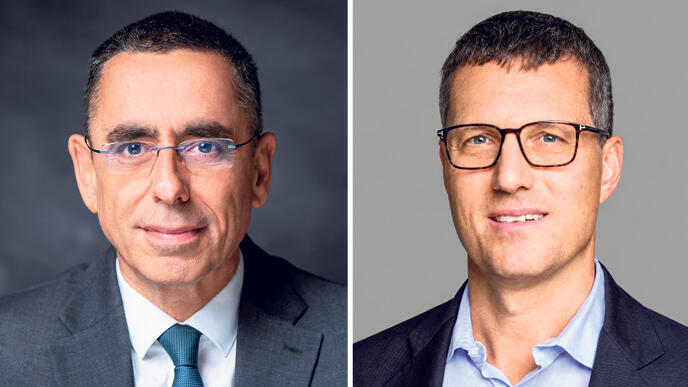 מימין: בן לנגוורת'י, מנהל קרן סנטרברידג', ואבי לוי, מנכ"ל בנק דיסקונט (צילומים: רמי זרנגר, צילום מסך מתוך לינקדאין) בן לנגוורת'י מנהל קרן סנטרברידג , ו אבי לוי מנכ"ל בנק דיסקונט