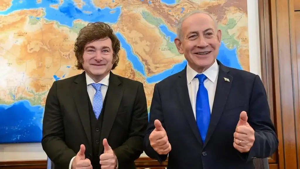 ראש הממשלה בנימין נתניהו, ונשיא ארגנטינה חאבייר מיליי, בפגישה בירושלים, השנה (צילום: קובי גדעון/ לע״מ) ראש הממשלה בנימין נתניהו, ונשיא ארגנטינה חאבייר מיליי, בפגישה בירושלים, השנה