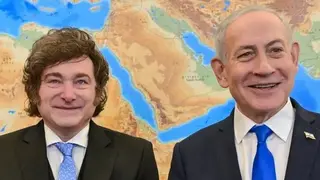 ראש הממשלה בנימין נתניהו, ונשיא ארגנטינה חאבייר מיליי, בפגישה בירושלים, השנה