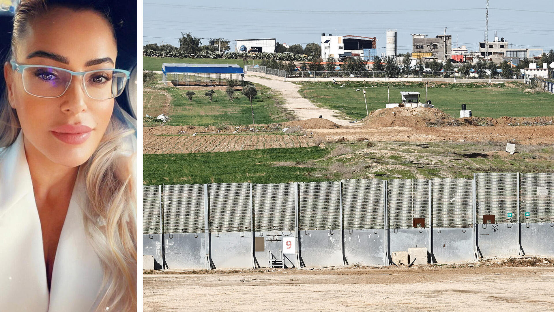 קרן כלפון מנכ"לית ובעלים של חברת לנטנה אדוונס לצד גדר מתריעה בגבול עזה