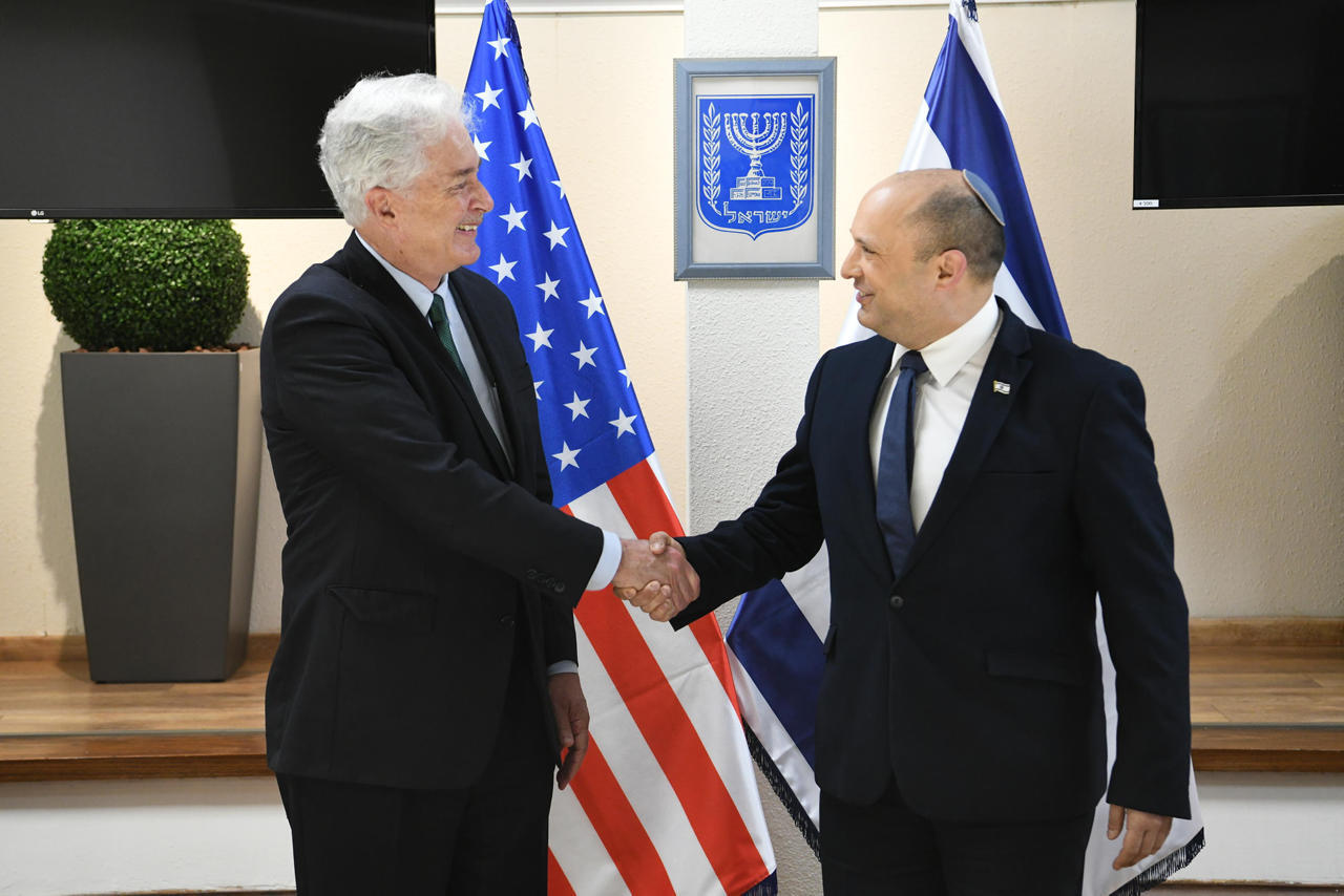 Israeli Prime Minister Naftali Bennett meeting with CIA Chief Willian Burns two weeks ago Photo: GPO/Amos Ben Gershom